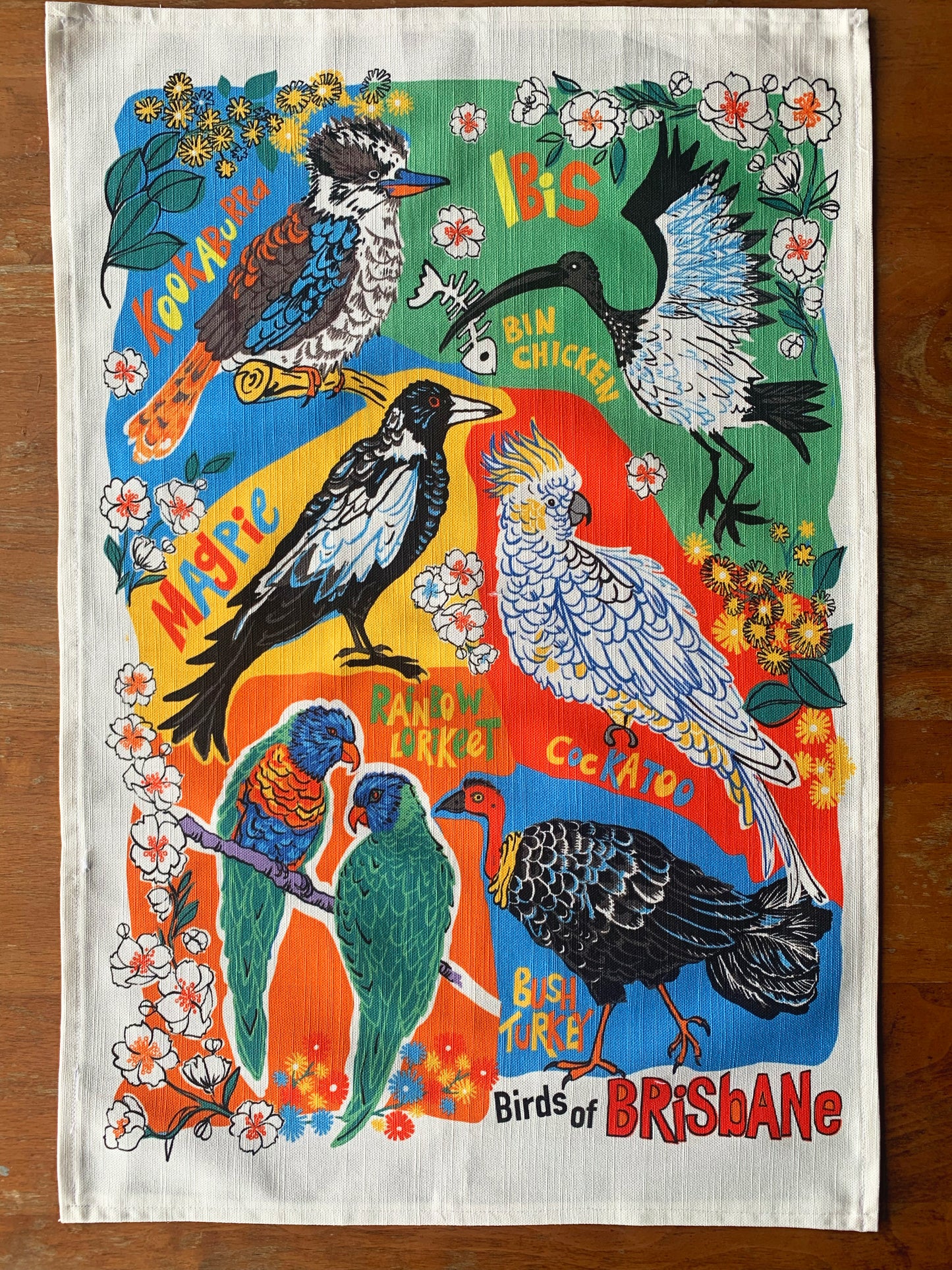 Birds of Brisbane Tea Towel