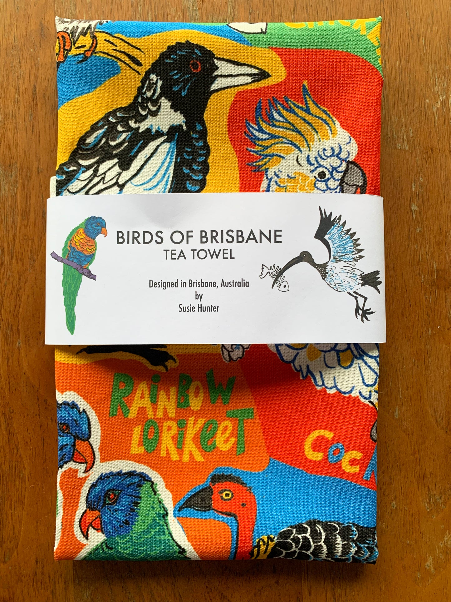 Birds of Brisbane Tea Towel
