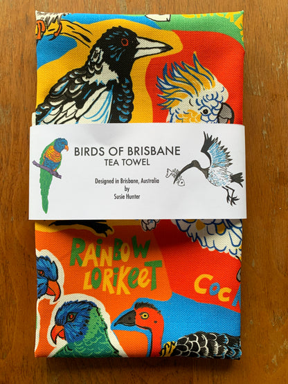 Birds of Brisbane Tea Towel